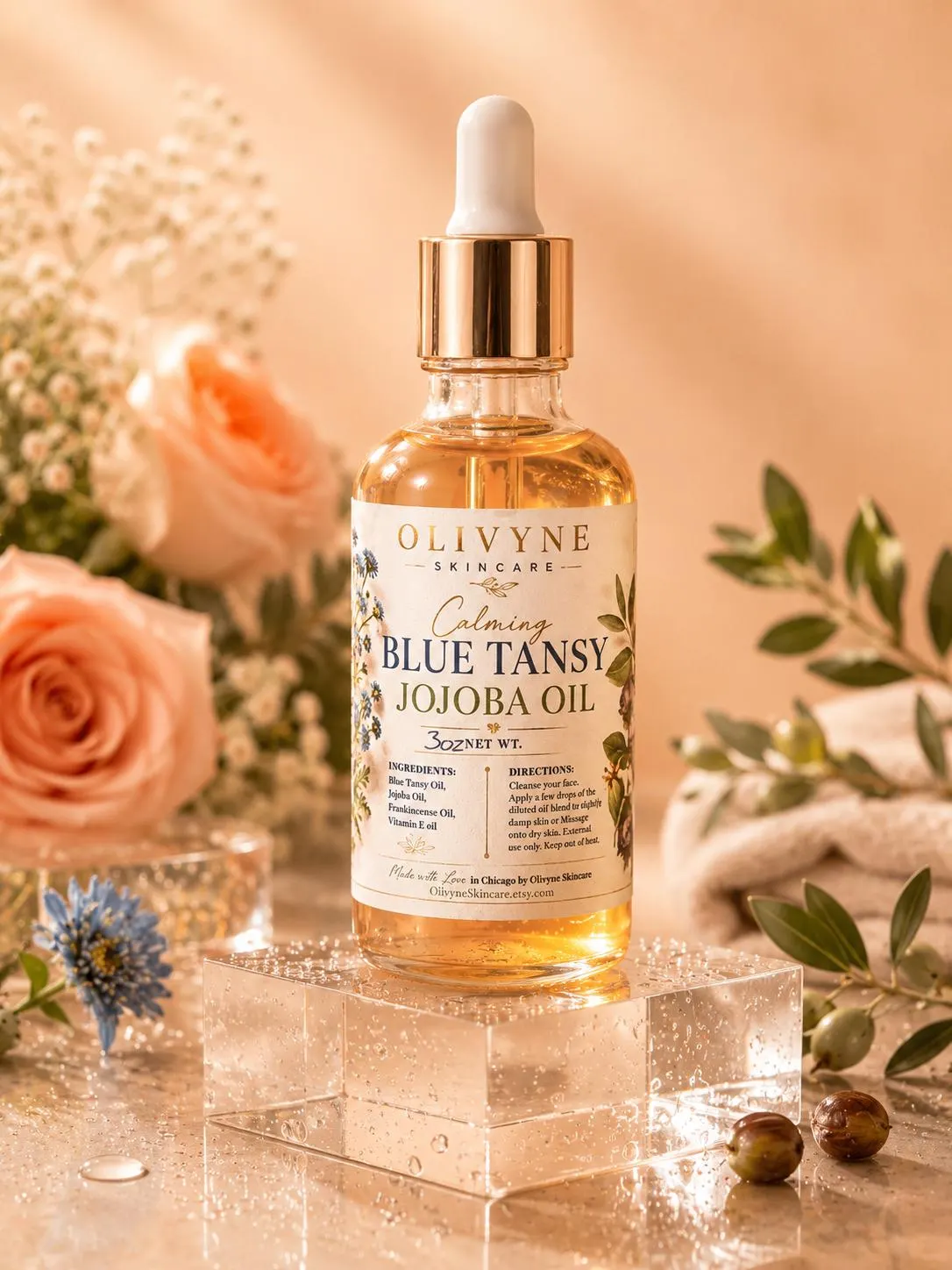 Calming Blue Tansy Rosehip Face Oil view 2